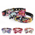 Hot Innovative Printing Flower Bow Tie Dog Collar